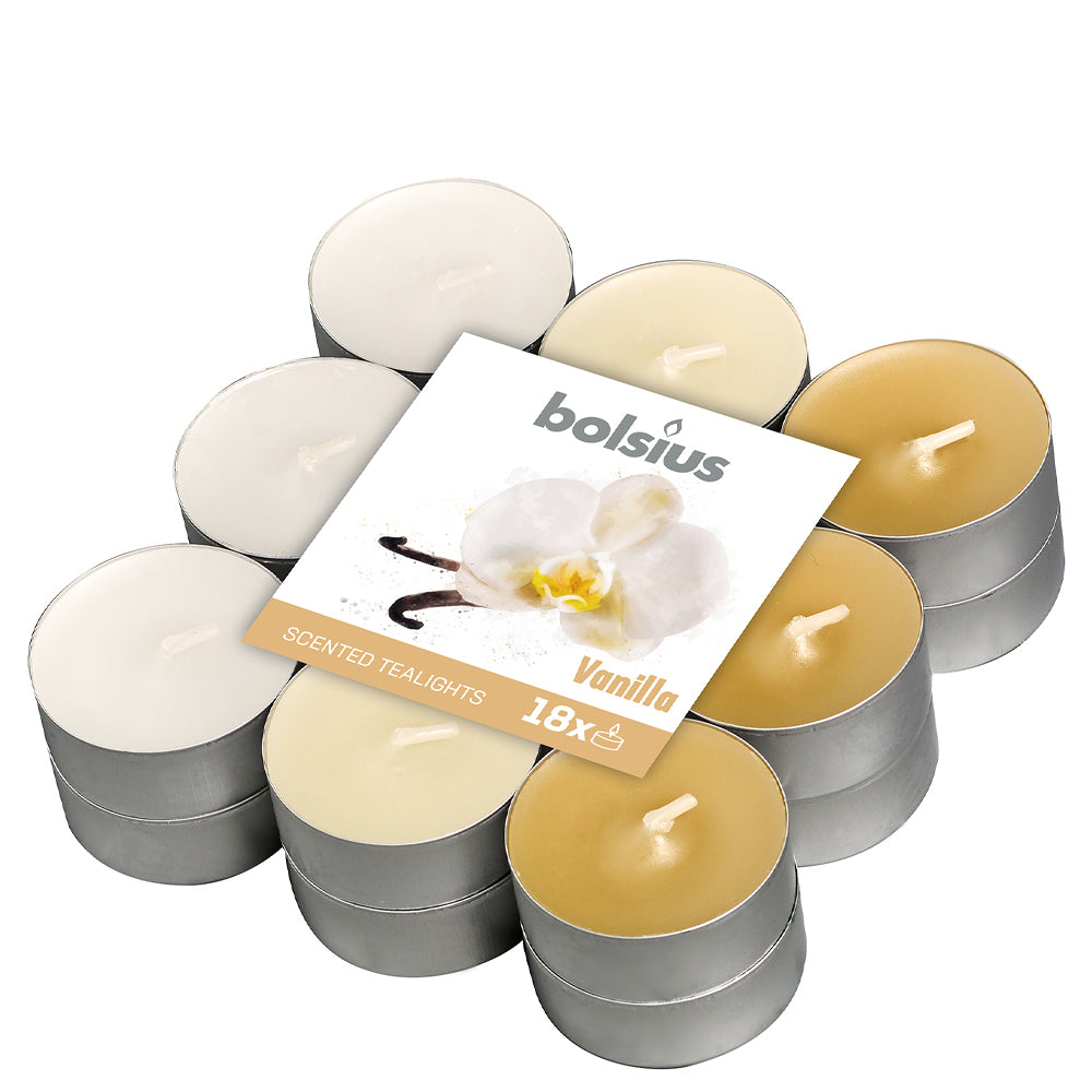 Vela Tealight Tricolor Aromático Pack.18 Baunilha 4h