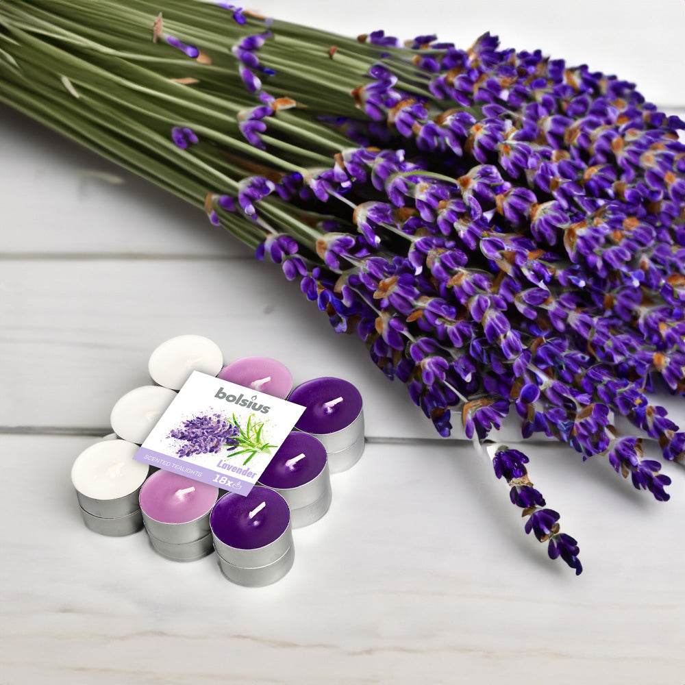 Vela Tealight Tricolor Aromático Pack.18 Lavanda 4h