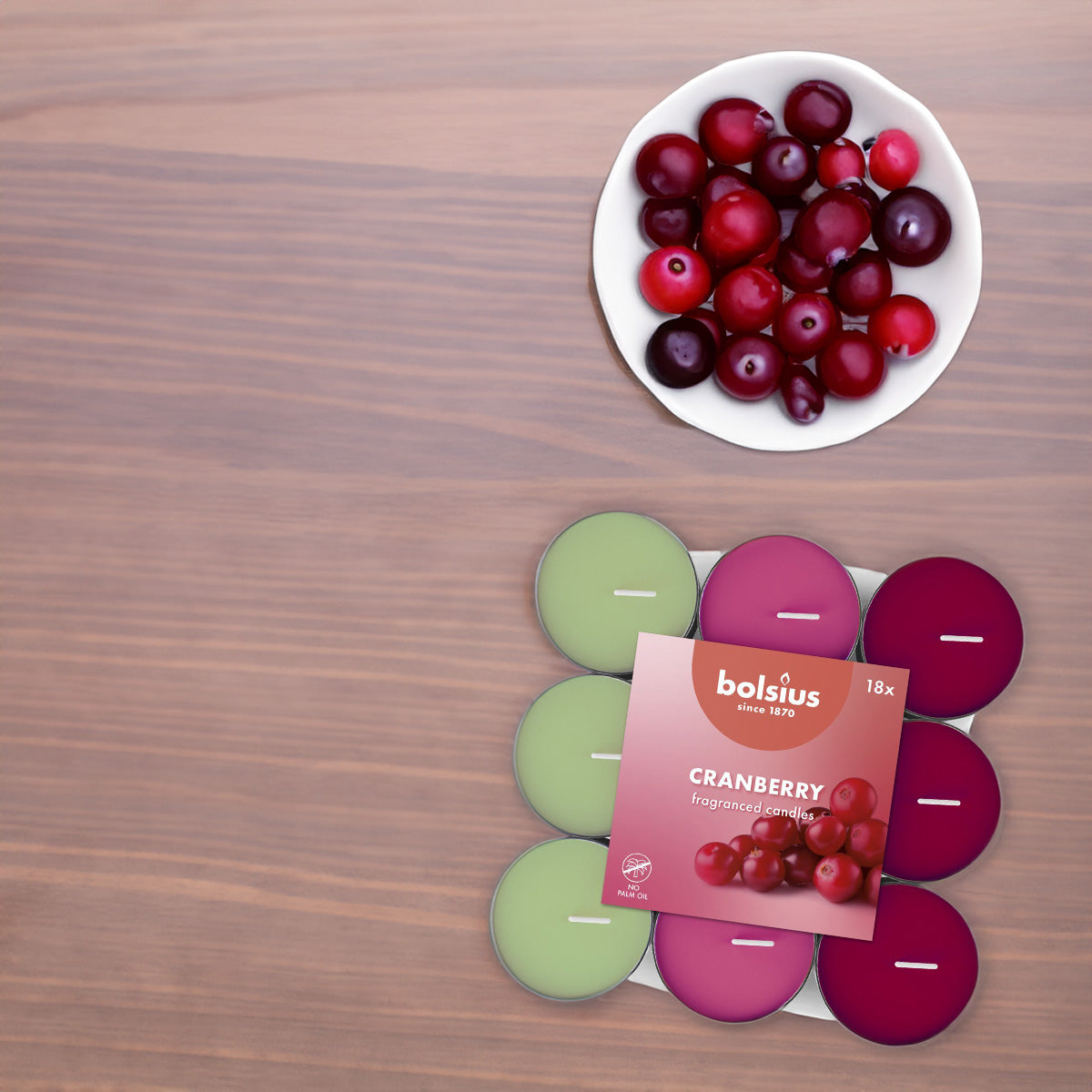 Vela Tealight Tricolor Aromático Pack.18 Arando 3,5h