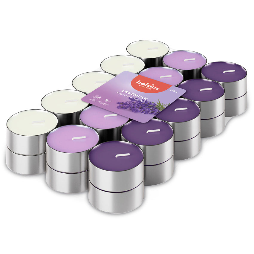Vela Tealight Tricolor Aromático Pack.30 Lavanda 3,5h