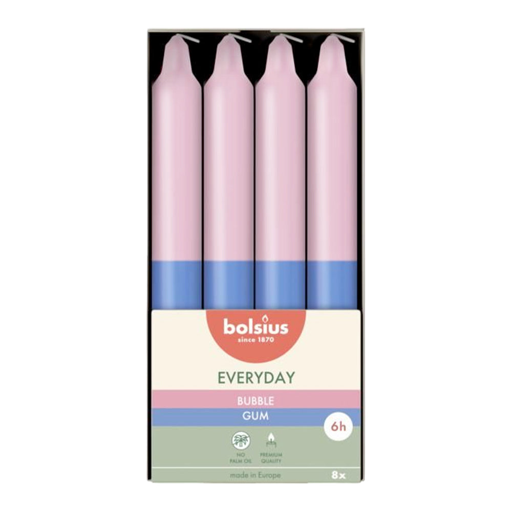Vela Cónica 180x21.3mm Pack.8 Chiclete 6h