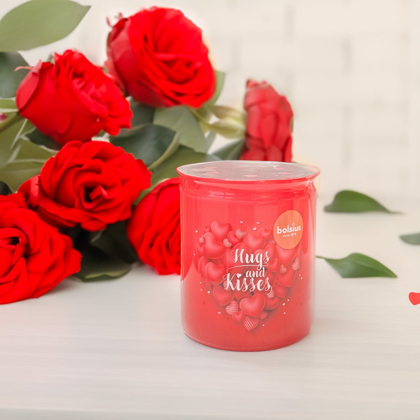 Vela Copo Aromático 82x68mm Hugs & Kisses 20h