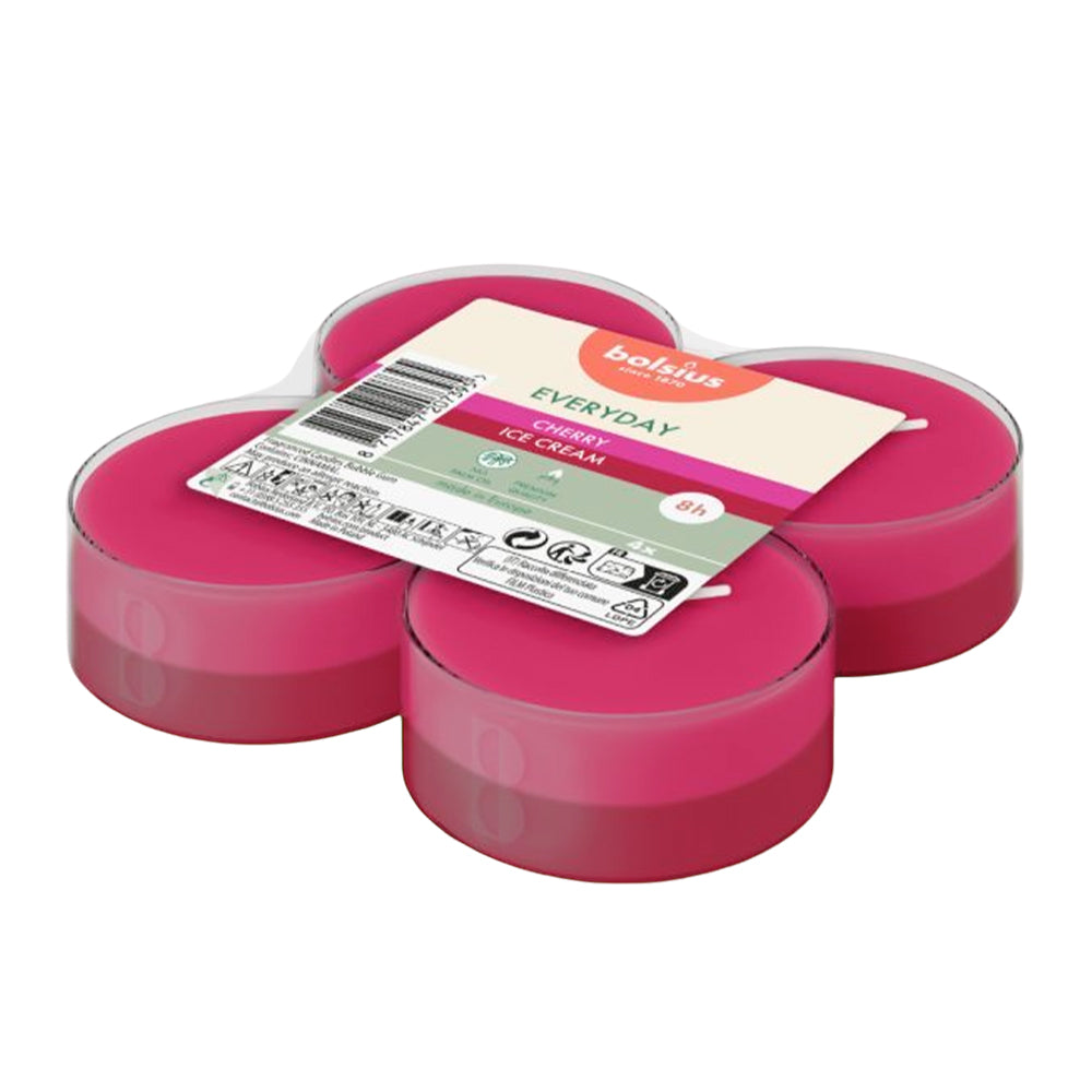 Vela Maxi Tealight Aromático Pack.4 Gelado Cereja 8h