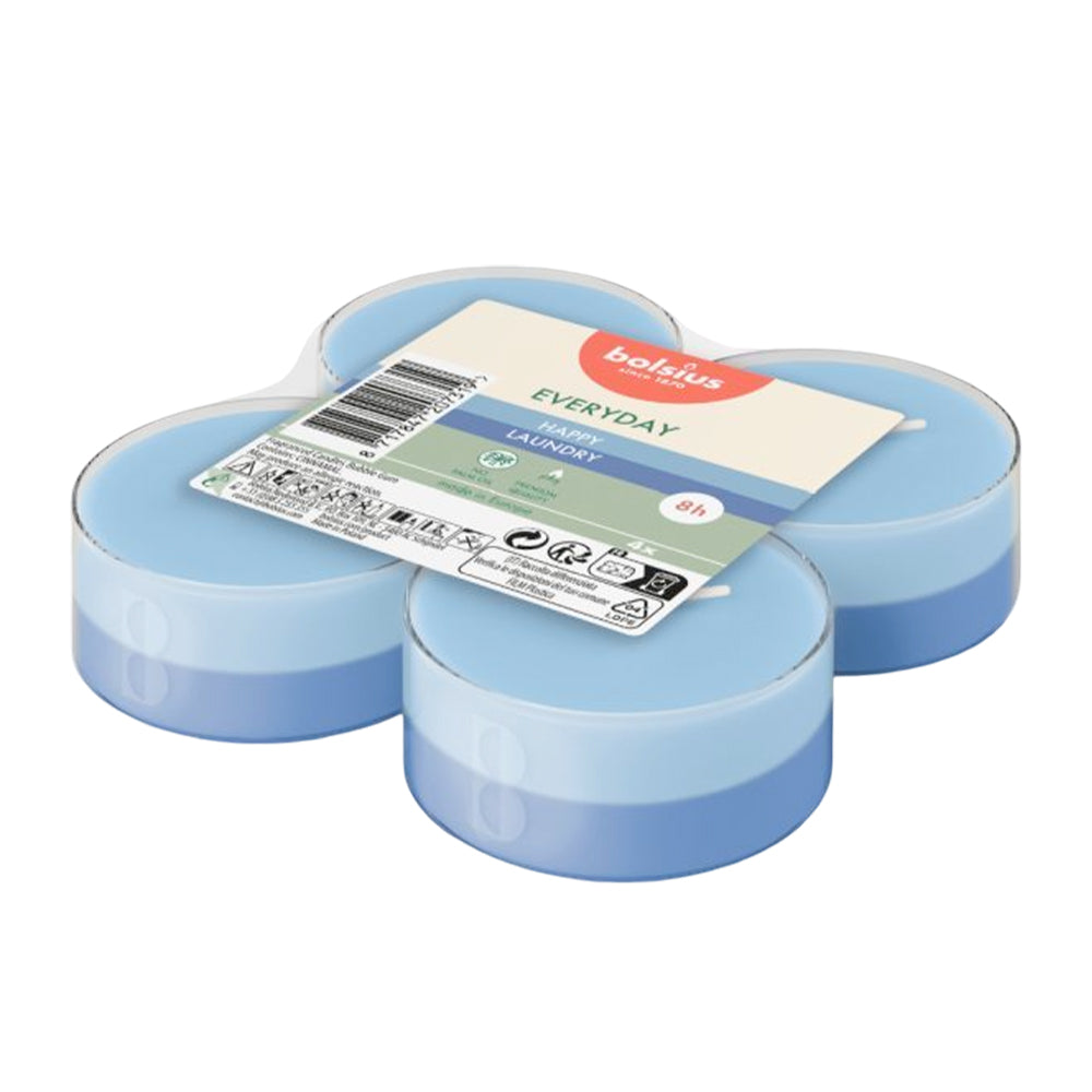 Vela Maxi Tealight Aromático Pack.4 Roupa Lavada 8h