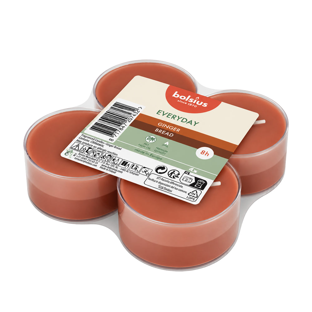 Vela Maxi Tealight Aromático Pack.4 Gengibre 8h