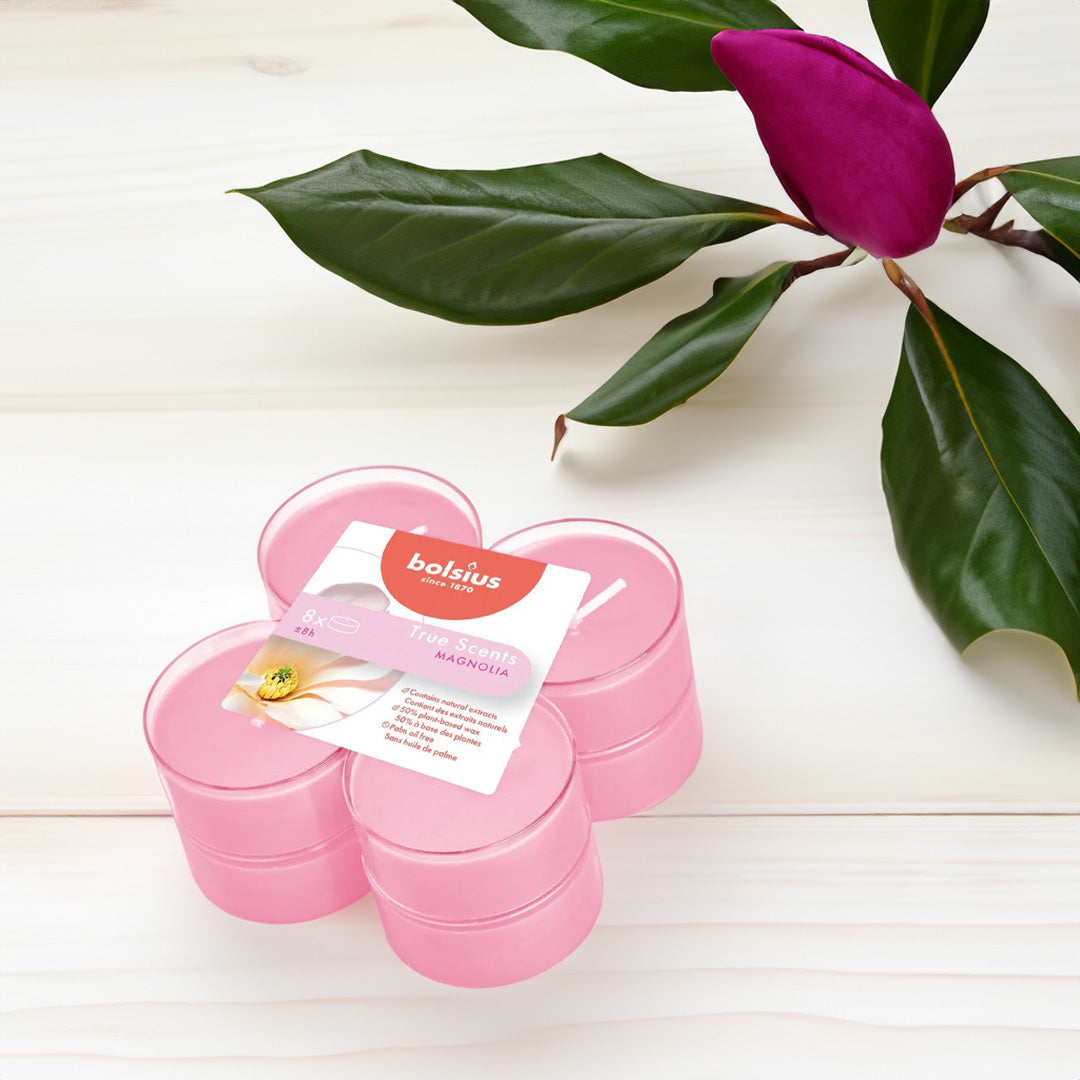 Vela Maxi Tealight Aromático Pack.8 Magnólia 8h