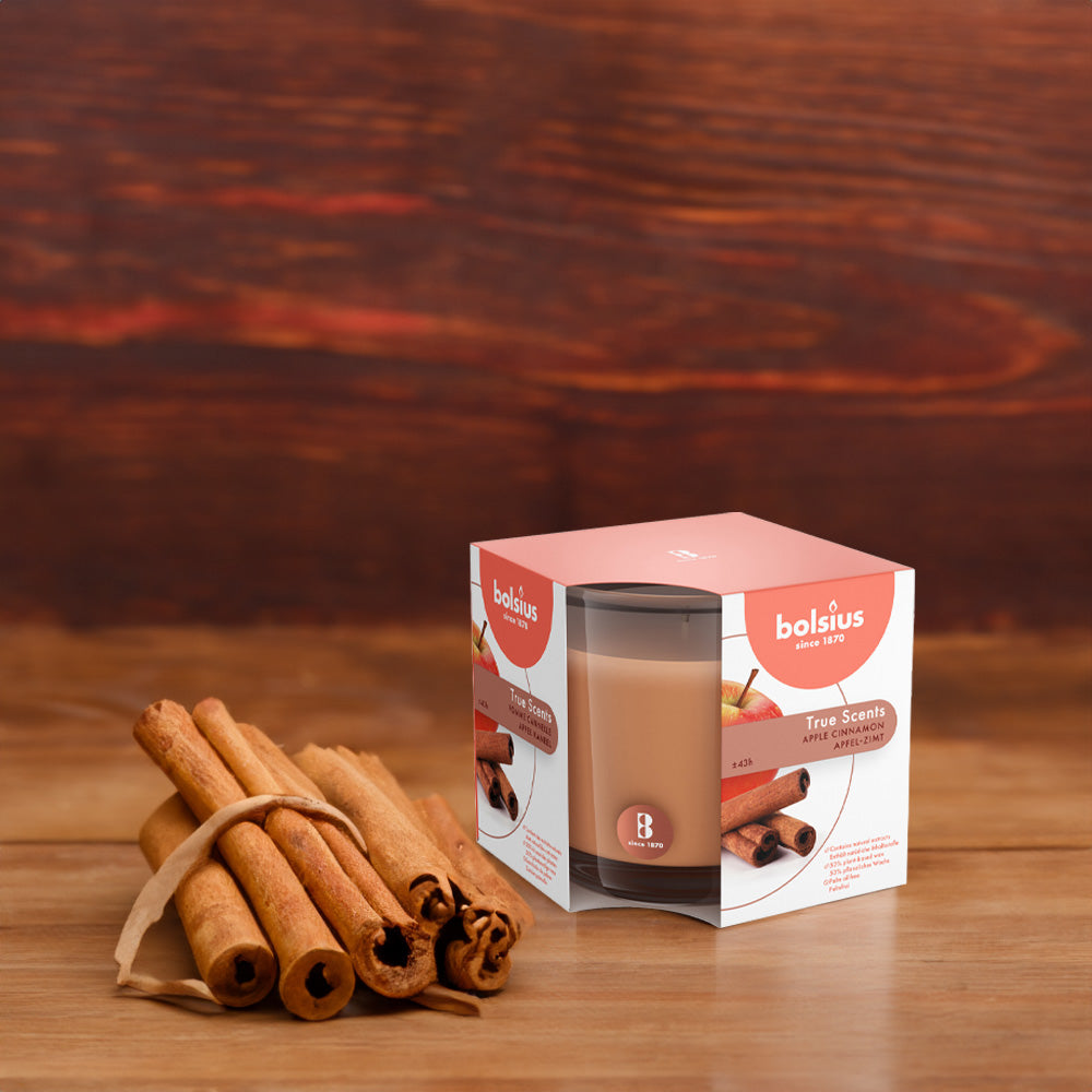 Vela Copo Aromático 95x95mm Maçã & Canela 43 h