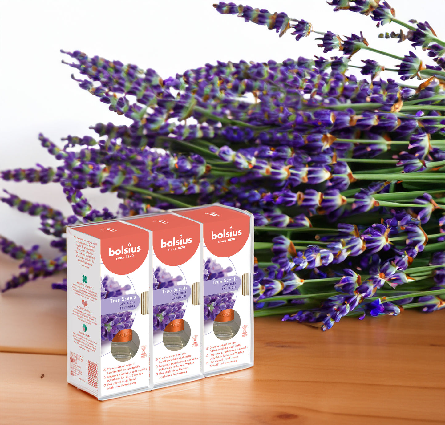 Difusor Aromático 45ml Lavanda Pack.3 6 semanas