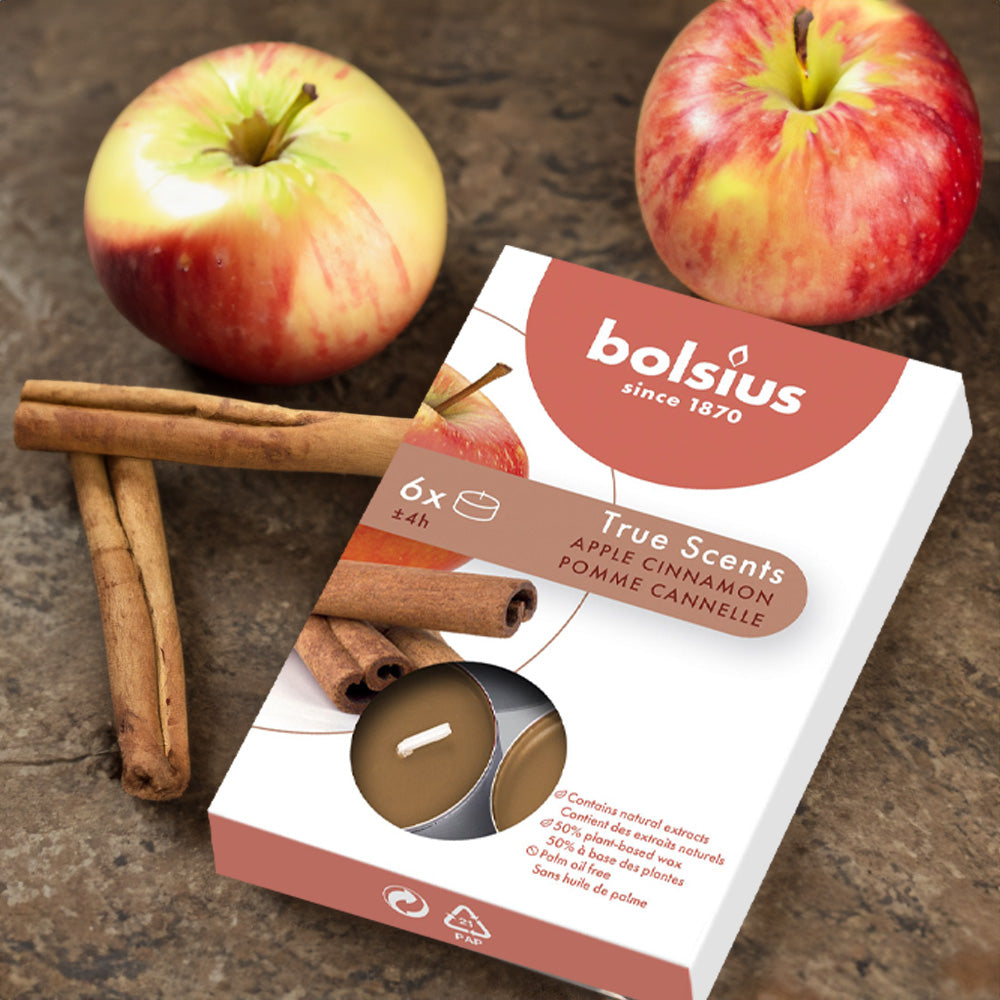 Vela Tealight Aromático Pack.6 Maçã & Canela 4h