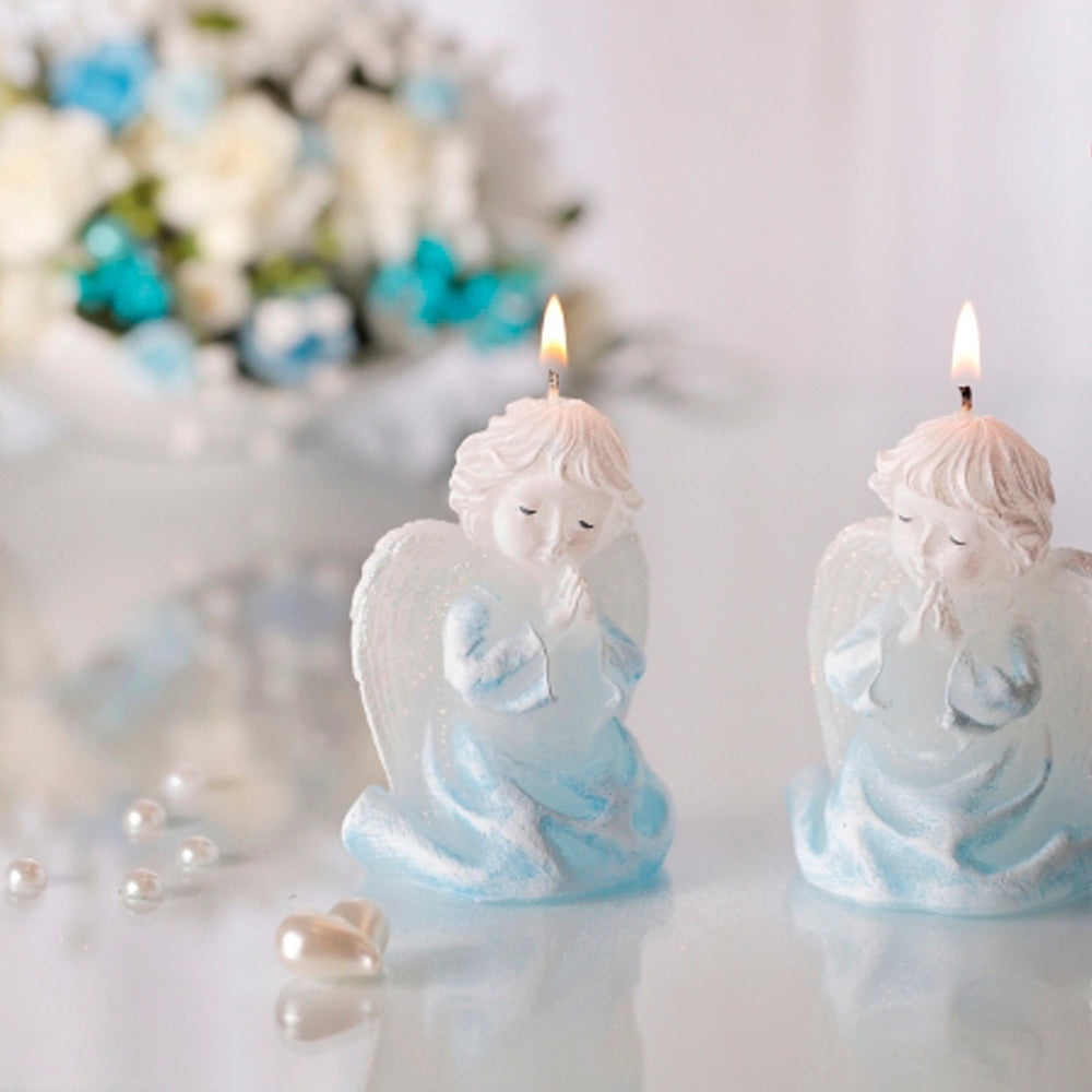 Vela Figura Anjo 85mm Azul