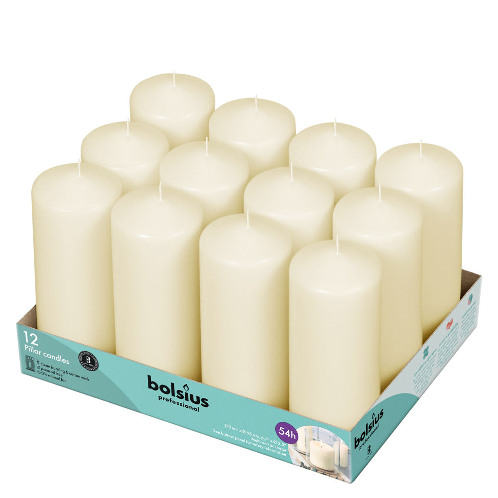 Vela Pilar 170x58mm Marfim Pack.12 / 54h