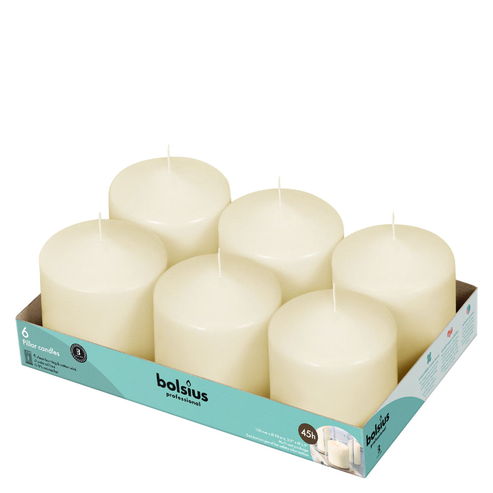 Vela Pilar 100x98mm Marfim Pack.6 / 45 h