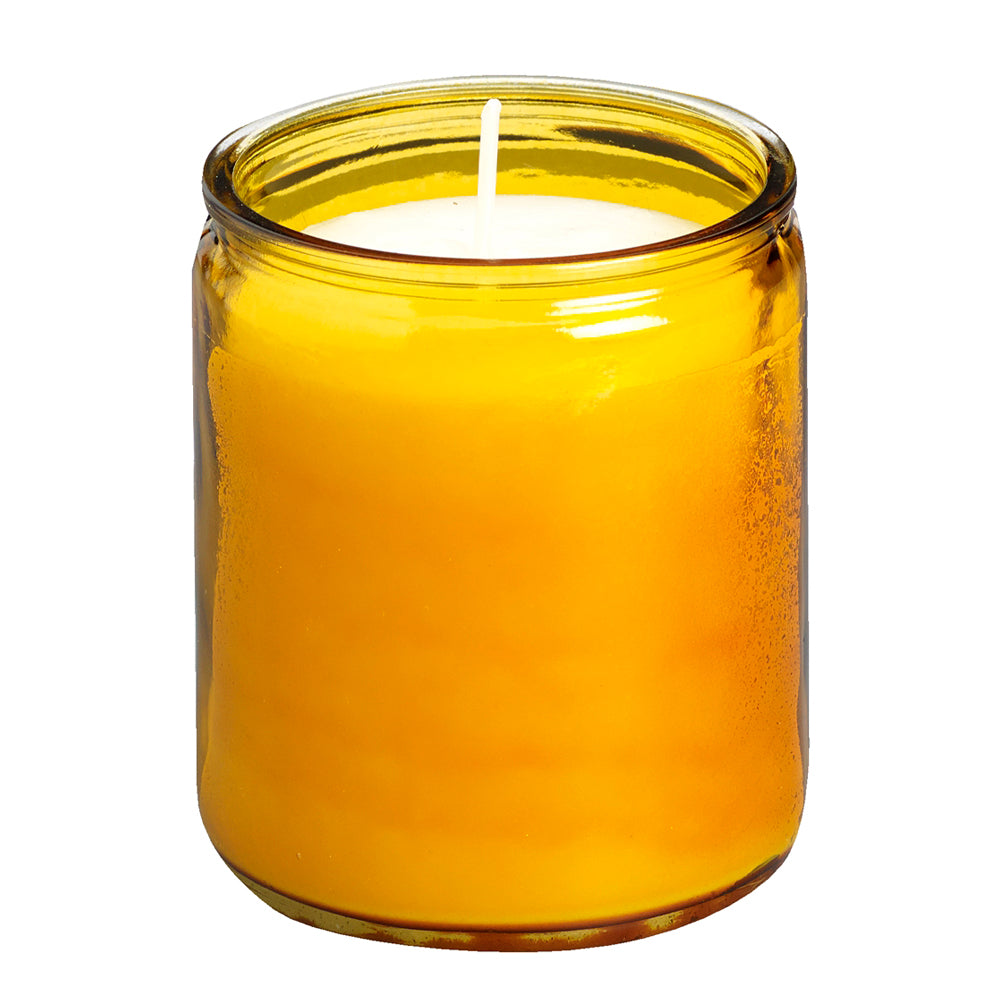 Vela Copo Vidro 82x68mm Ambar Pack.8 / 50h