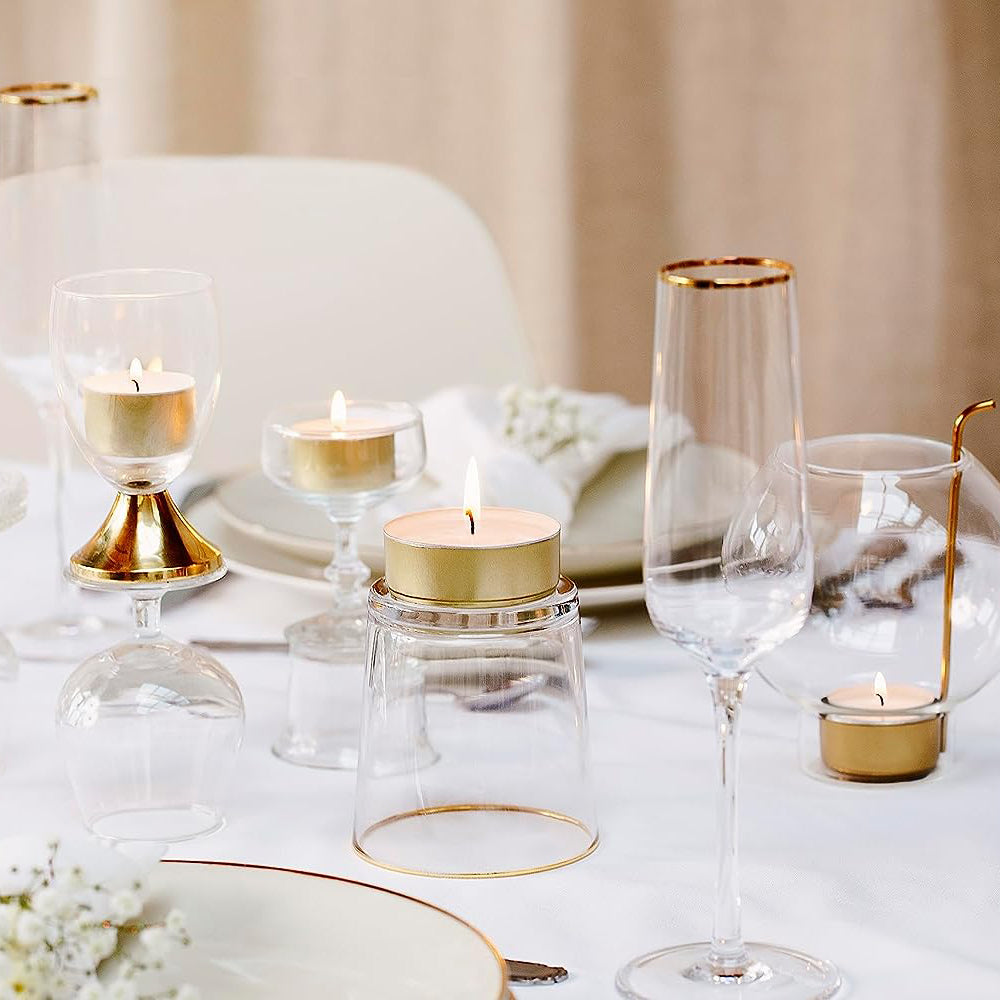 Vela Tealight Maxi Light Dourado 10 Horas Pack.50