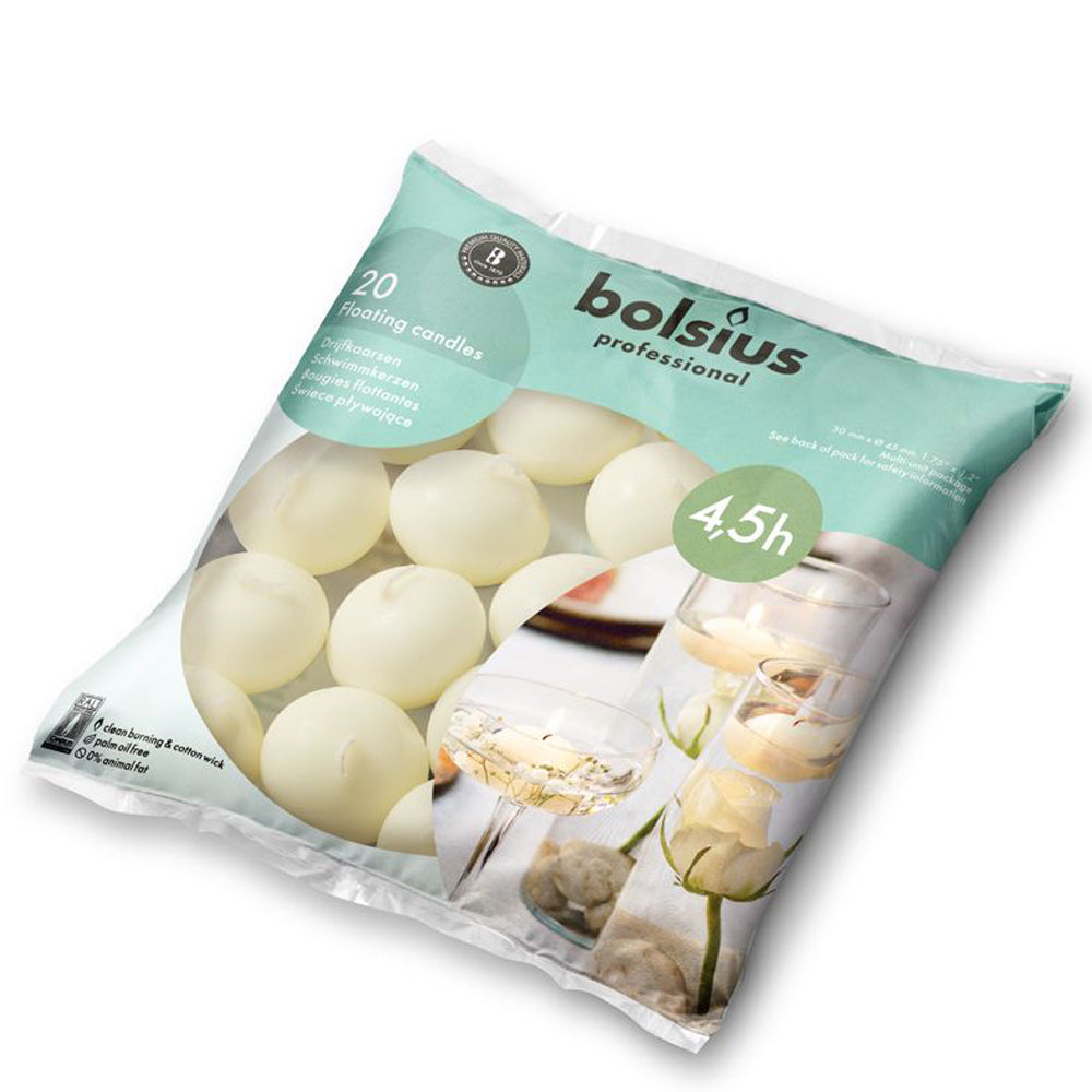 Vela Flutuante Marfim 4,5 Horas Pack.20