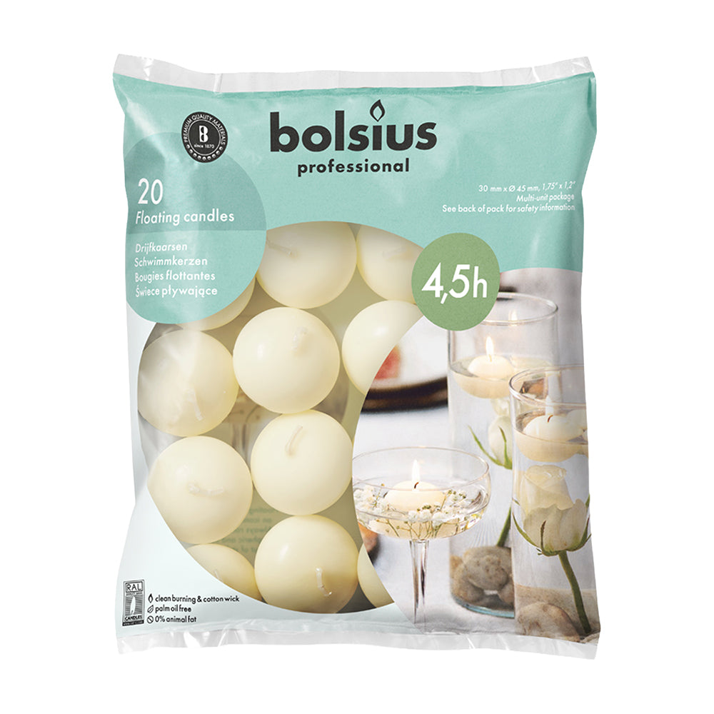 Vela Flutuante Marfim 4,5 Horas Pack.20
