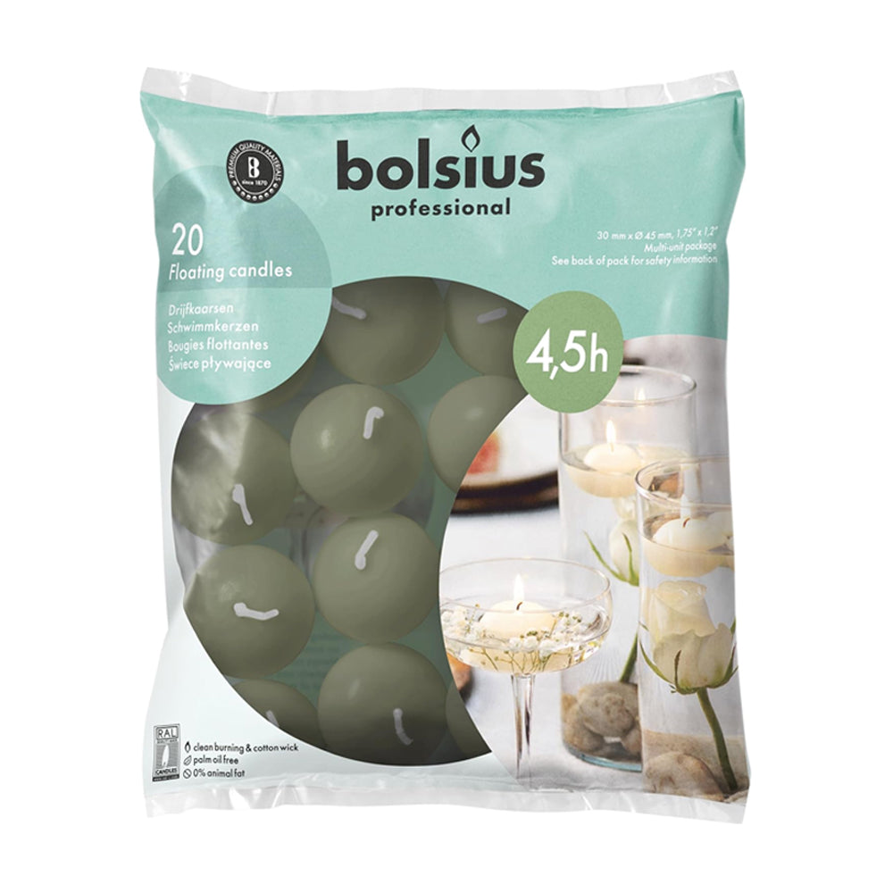 Vela Flutuante Verde Seco 4,5 Horas Pack.20