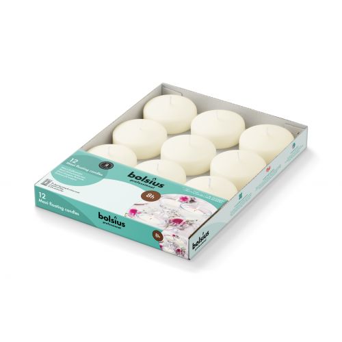 Vela Flutuante Maxi Marfim 8 Horas Pack.12