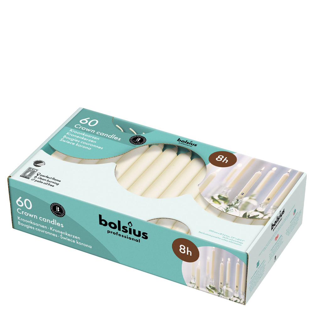 Vela Cónica 200x24mm Marfim Pack.60 / 8h