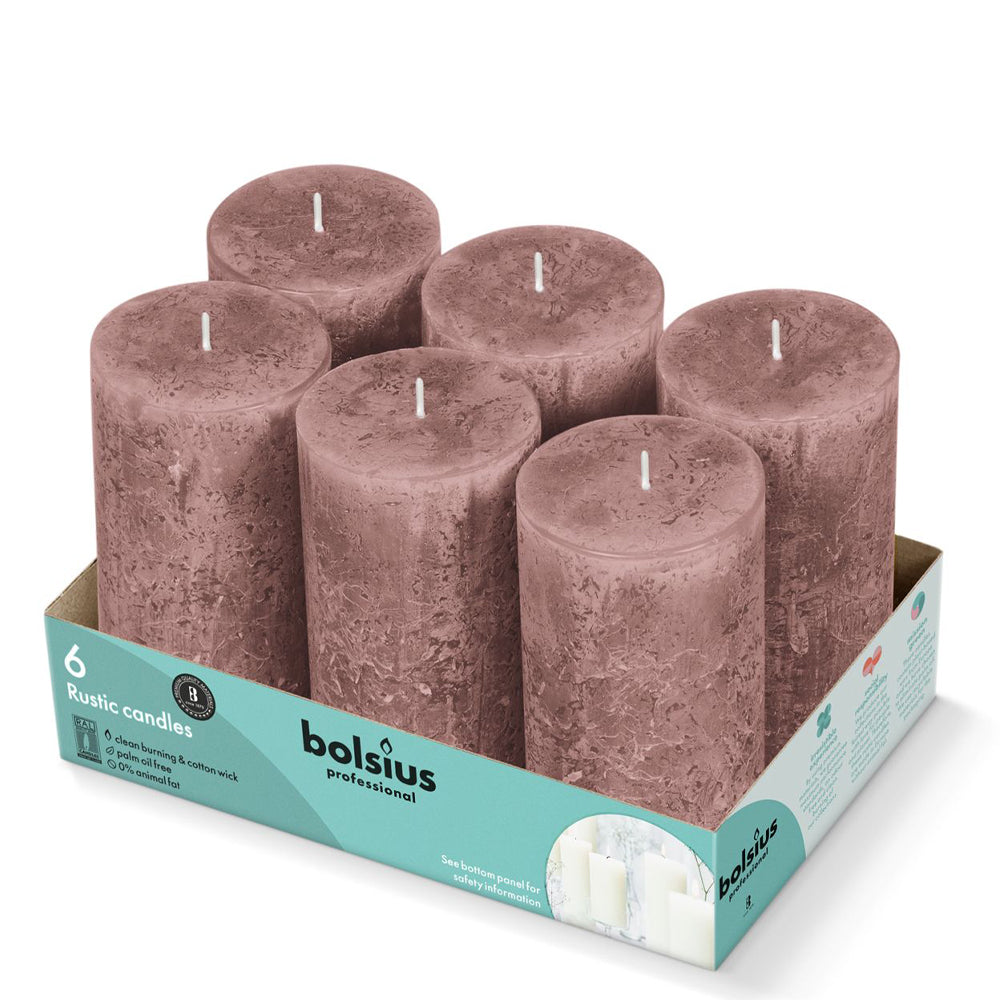 Vela Pilar Rústica 130x68mm Castanha Pack.6 / 65h