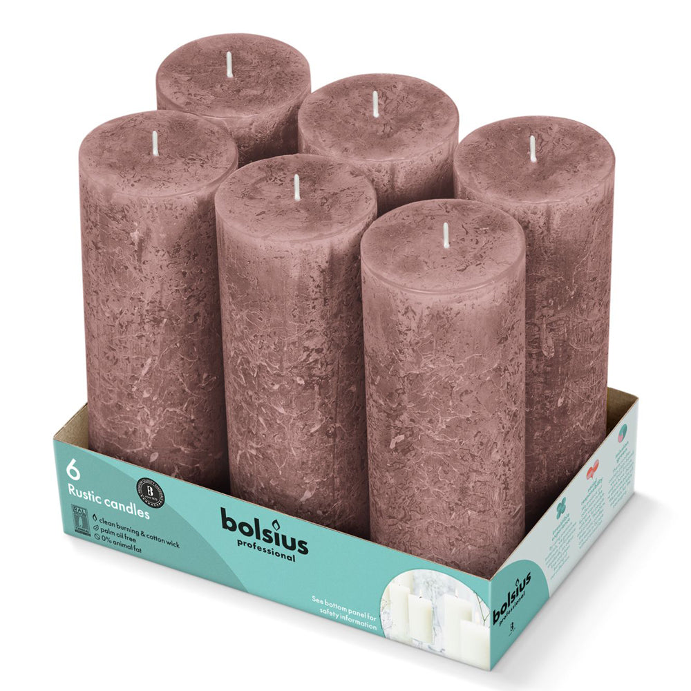 Vela Pilar Rústica 190x68mm Castanho Pack.6 / 85h