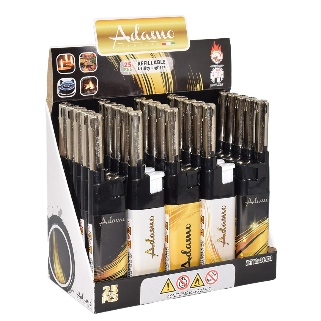 Isqueiro Recarregável Adamo Dourado