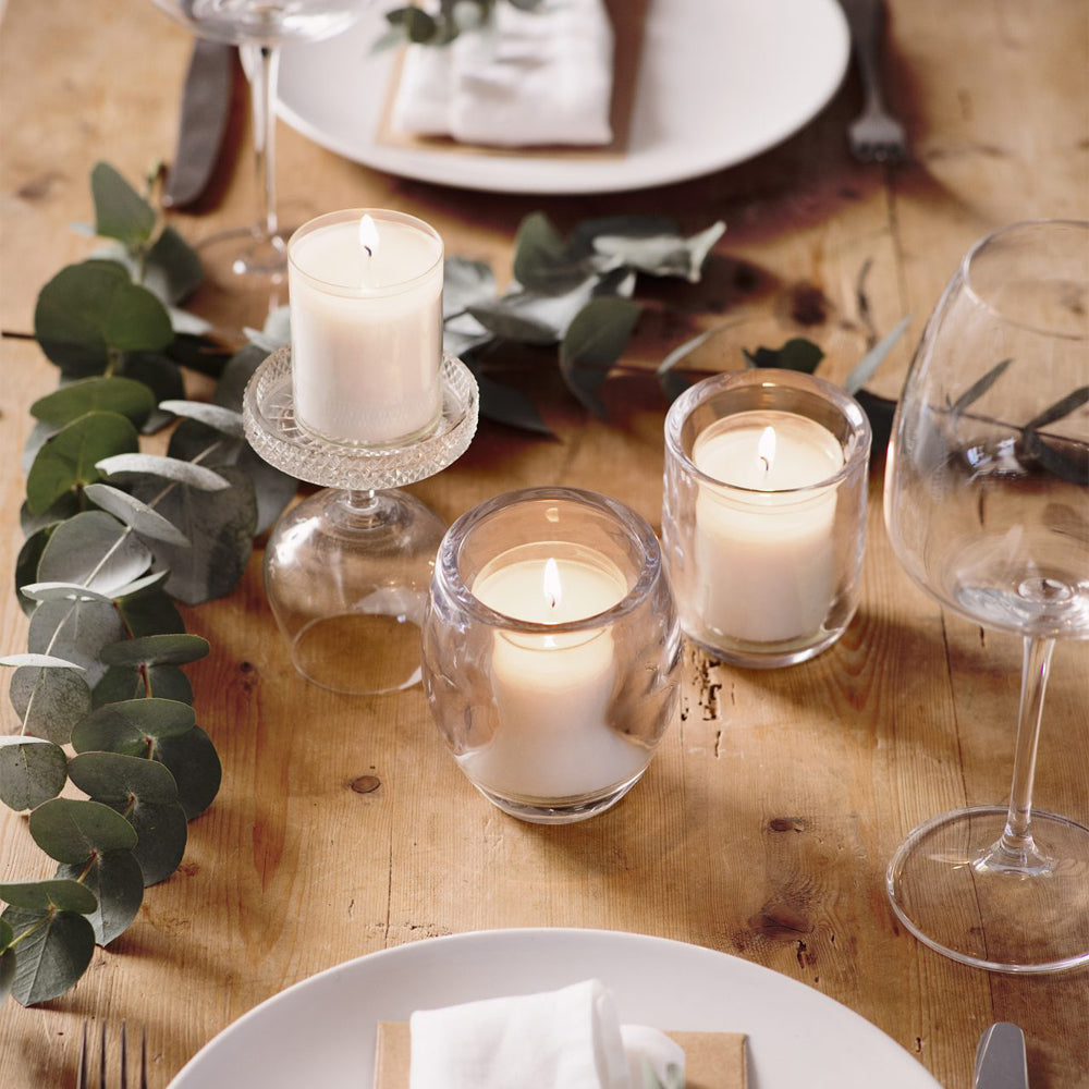 Porta Velas Vidro Relight Oval Transparente Pack.6