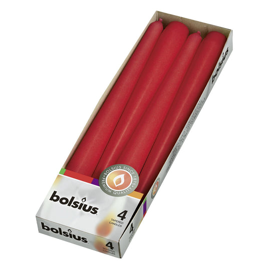 Vela Cónica 245x24mm Pack.4 Vermelha 7,5h