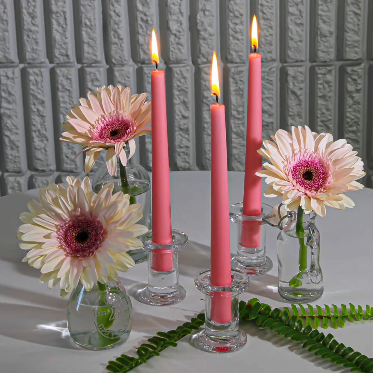 Vela Cónica 245x24mm Pack.10 Rosa 7,5h