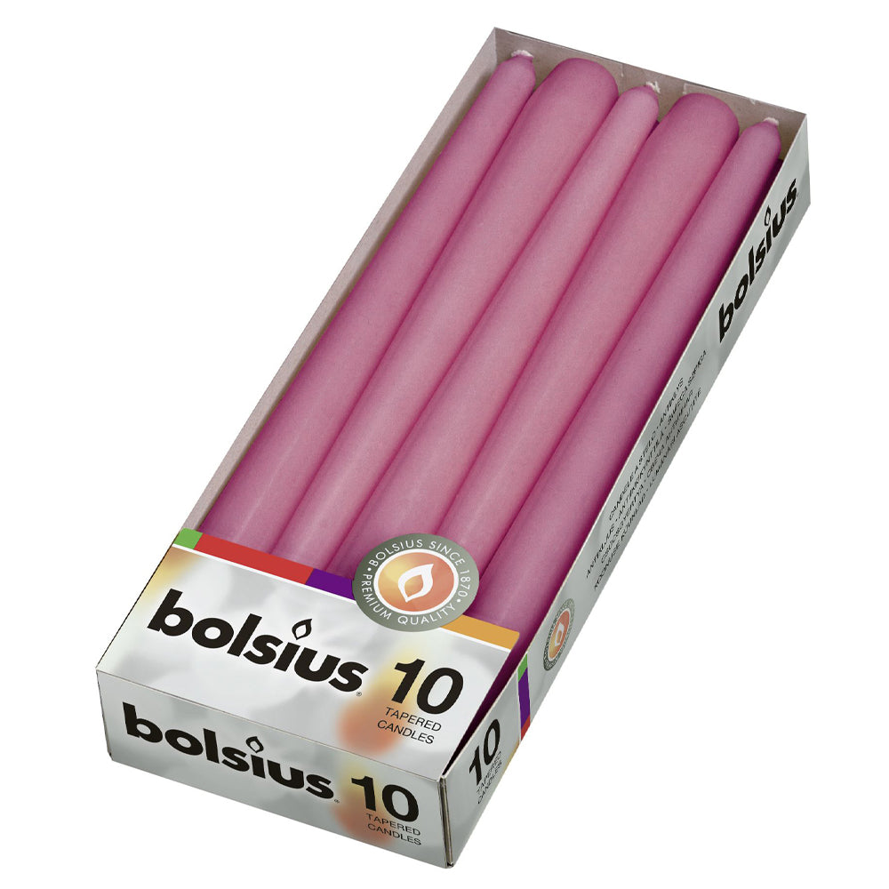 Vela Cónica 245x24mm Pack.10 Rosa 7,5h