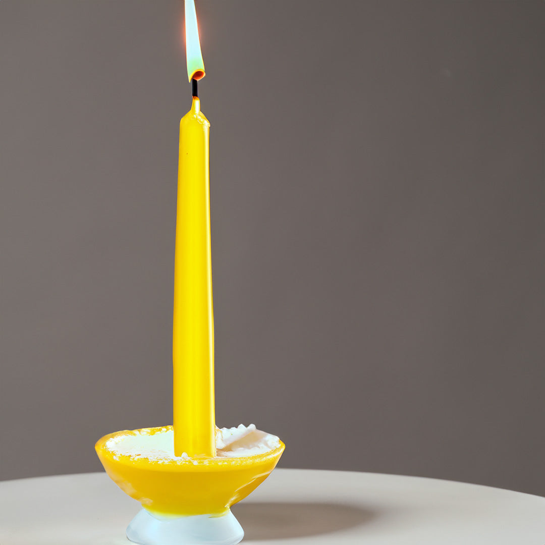 Vela Cónica 245x24mm Pack.12 Amarela 7,5h