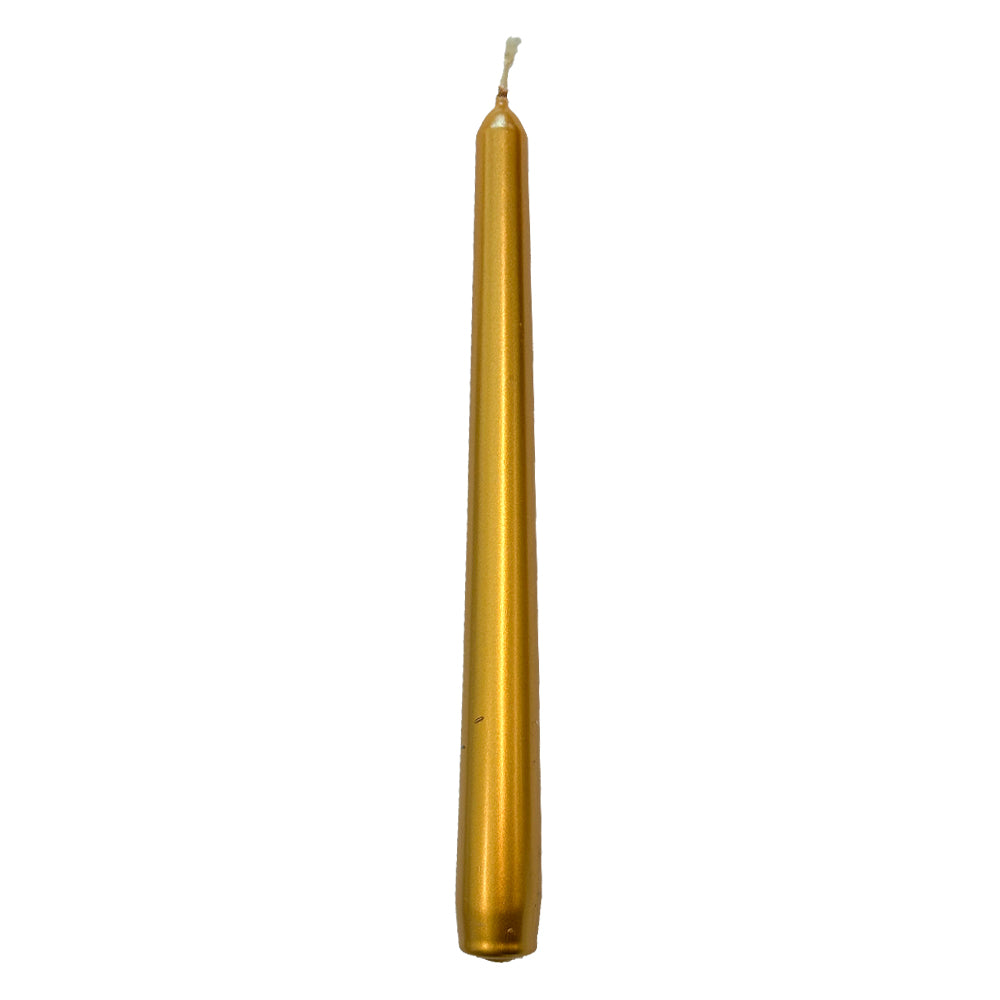 Vela Cónica Essentials 245x24mm Pack.4 Dourada Metálica 7h