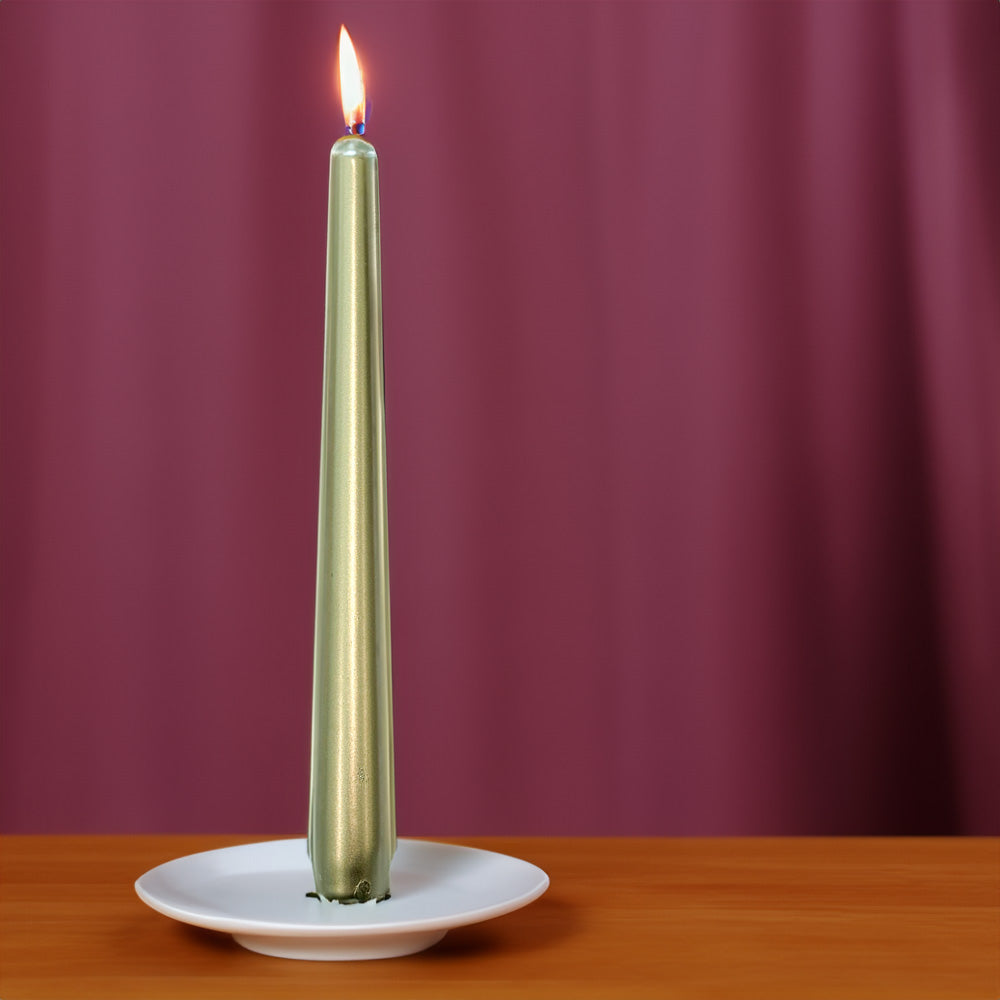 Vela Cónica Essentials 245x24mm Pack.4 Prata Branca Metálica 7h