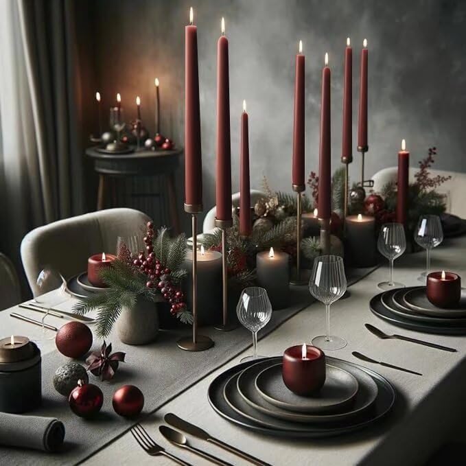 Vela Cónica 180x21.3mm Pack.8 Bordeaux 6h