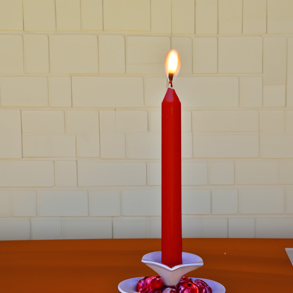 Vela Cónica Essentials 170x20mm Pack.8 Vermelha Delicada 5h