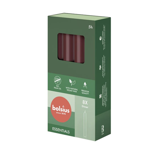 Vela Cónica Essentials 170x20mm Pack.8 Vermelho Veludo 5h