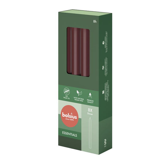 Vela Cónica Essentials 230x20mm Pack.8 Vermelho Veludo 8h