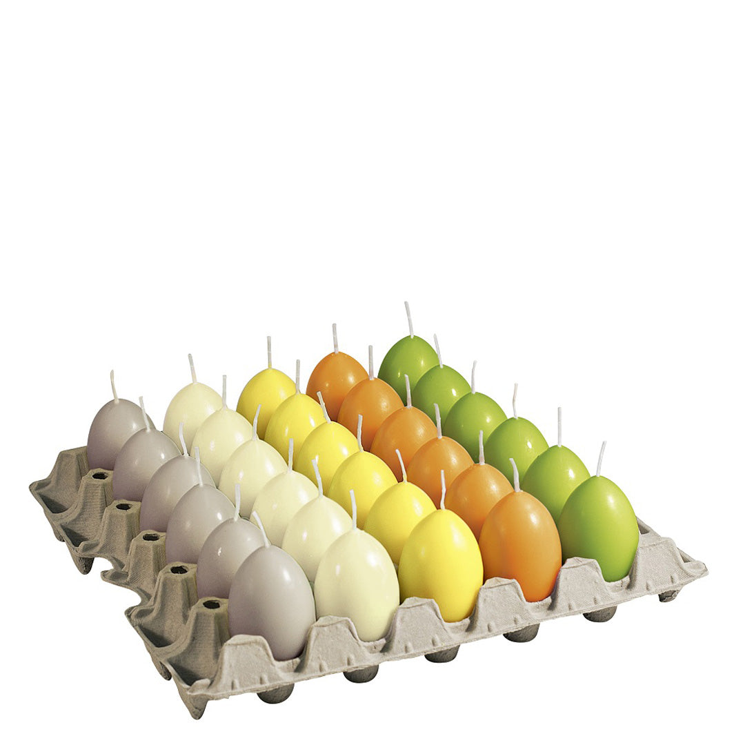 Vela Ovo 60x45mm Pack.30 Sortido