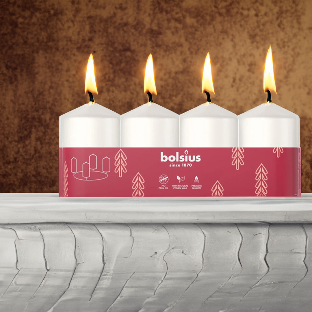 Vela Pilar 60x40mm Pack.4 Branca Opaco 7h