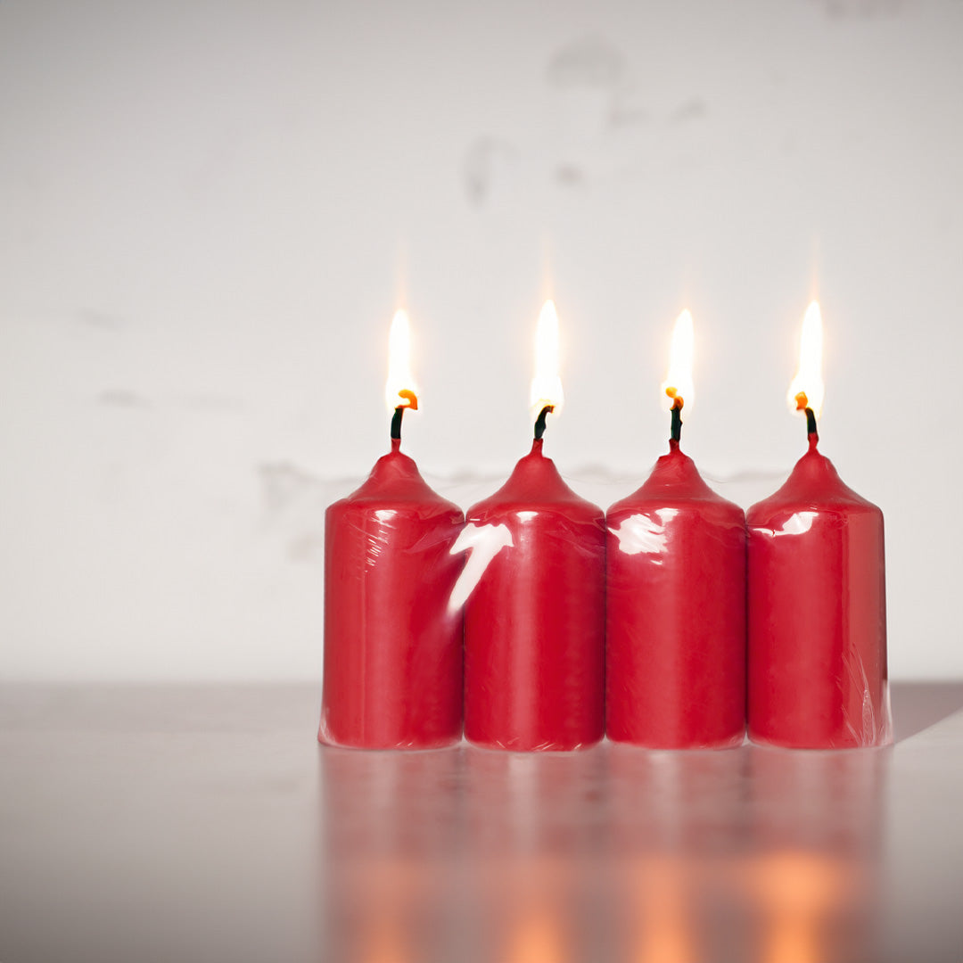 Vela Pilar 118x56mm Pack.4 Vermelho