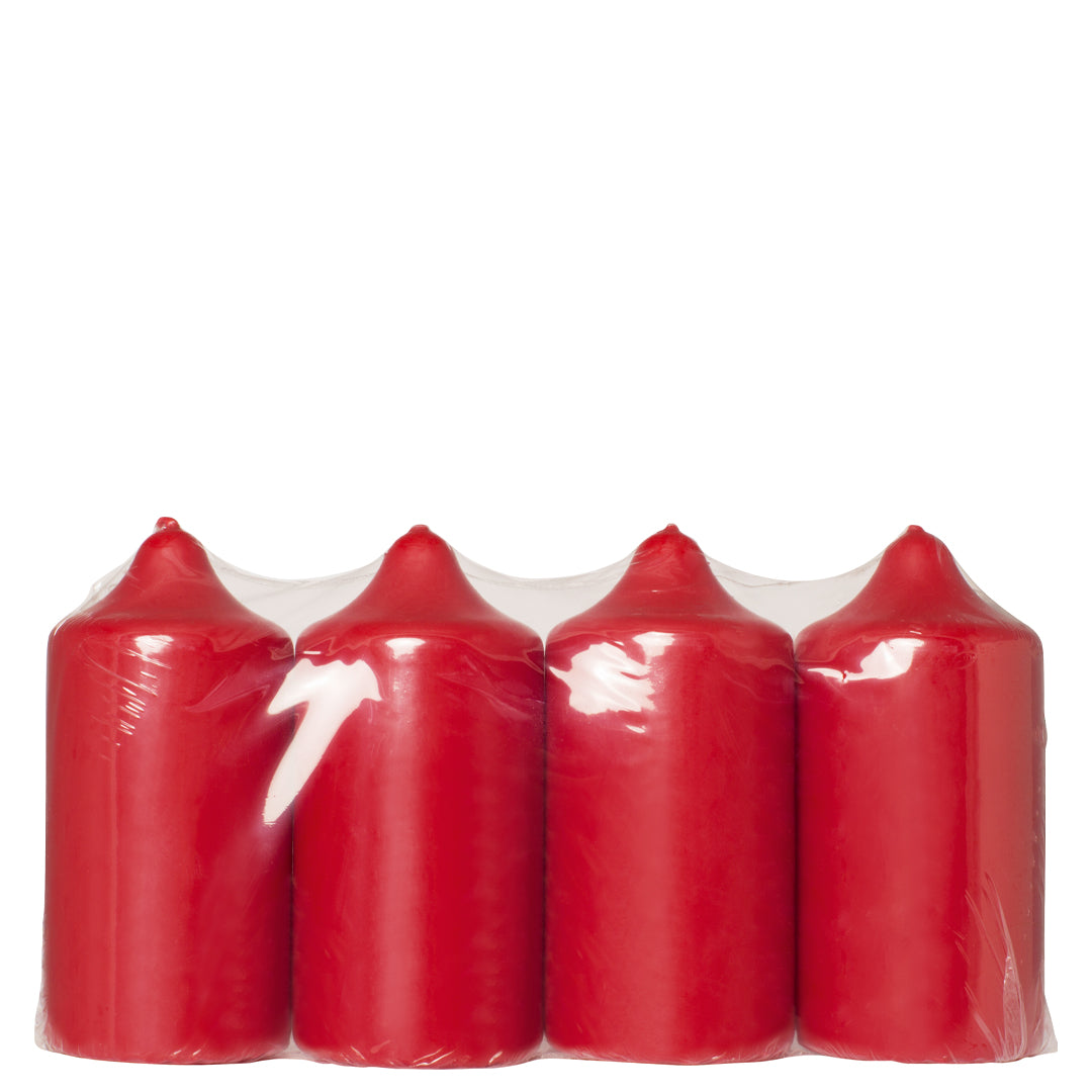 Vela Pilar 118x56mm Pack.4 Vermelho