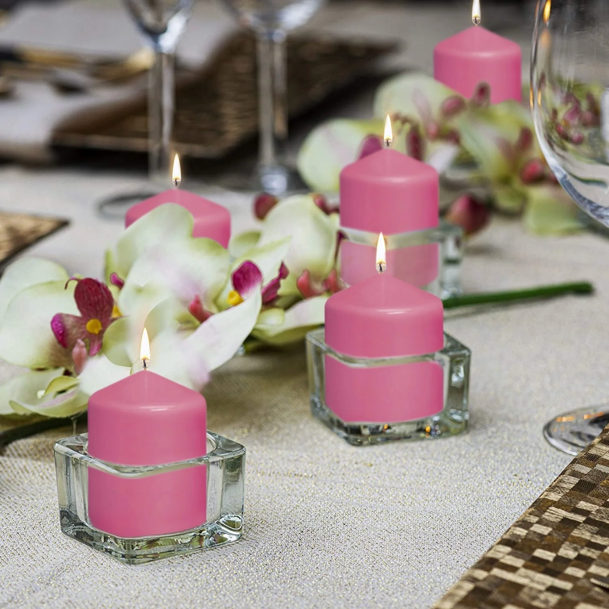 Vela Pilar 80x48mm Rosa 25h