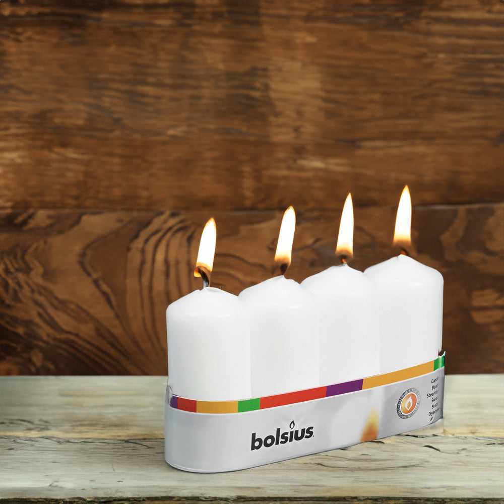 Vela Pilar 100x48mm Pack.4 Branca 20h