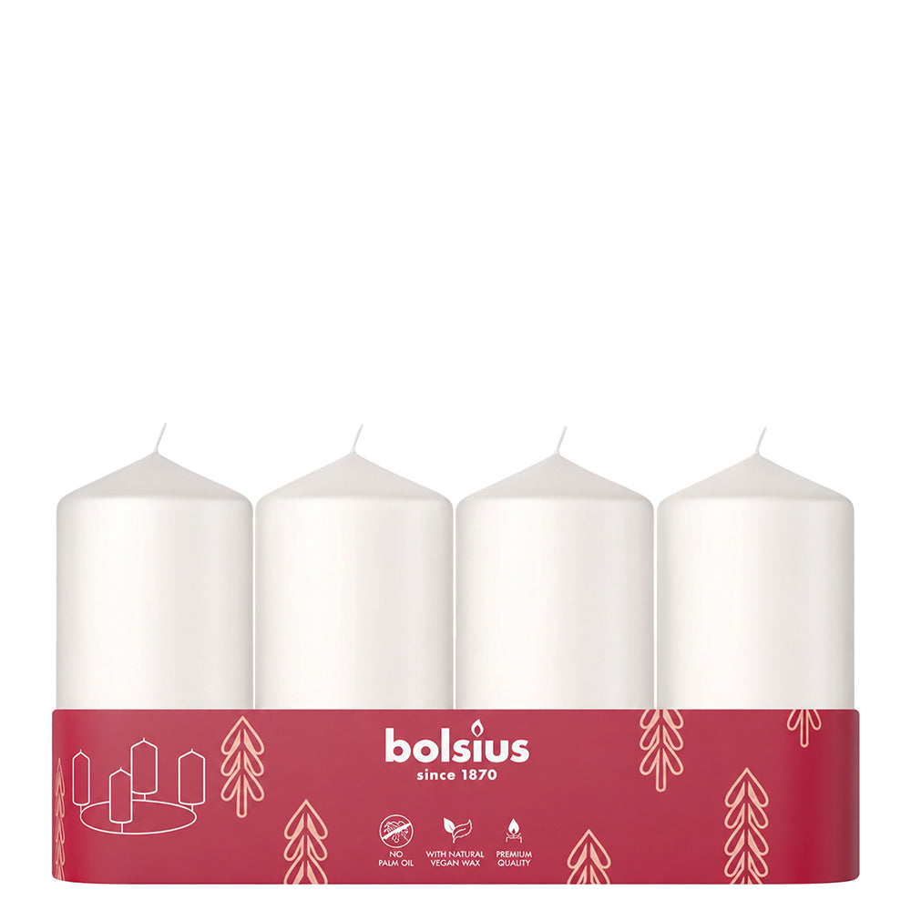 Vela Pilar 100x48mm Pack.4 Branco Nuvem 20h
