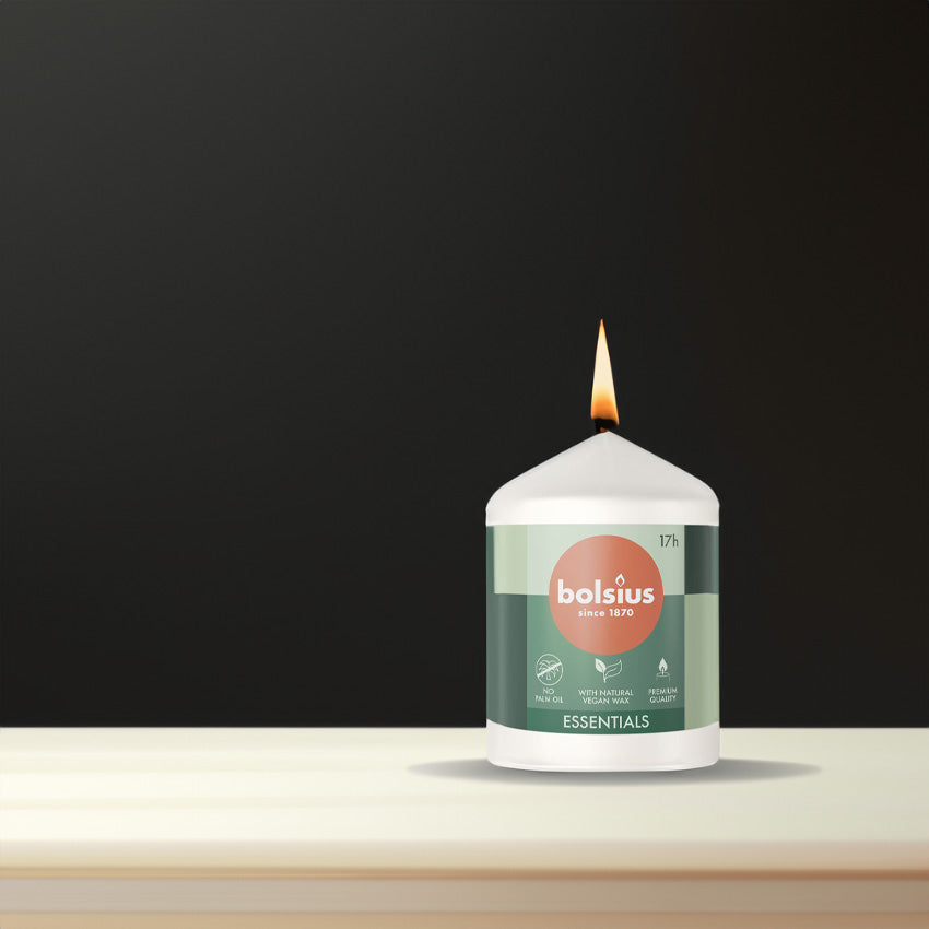 Vela Pilar Essentials 80X58mm Branca 17h