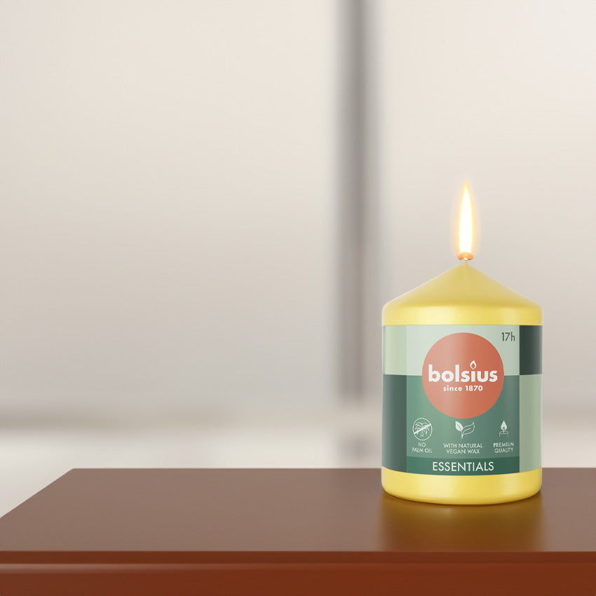 Vela Pilar Essentials 80X58mm Amarelo Sol 17h