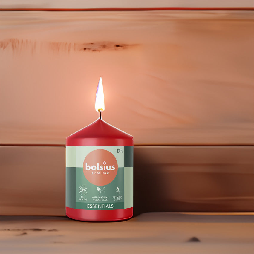 Vela Pilar Essentials 80X58mm Vermelha Delicado 17h