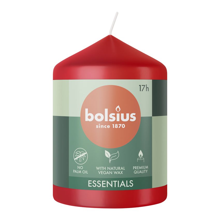 Vela Pilar Essentials 80X58mm Vermelha Delicado 17h