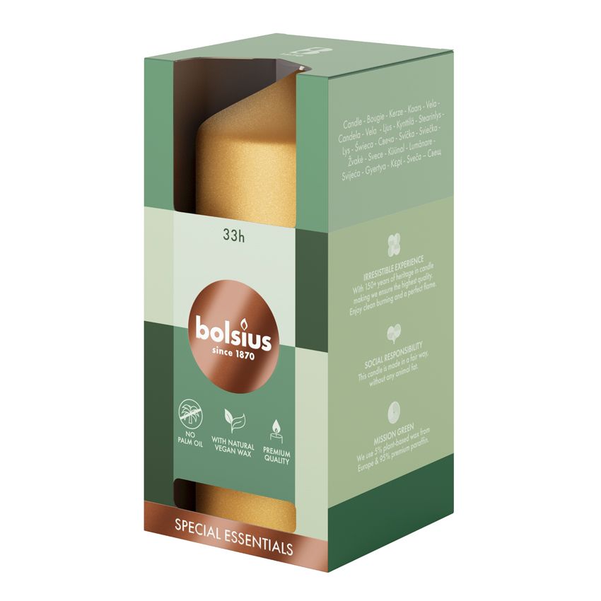 Vela Pilar Essentials 120X58mm Dourado Metálico 33h