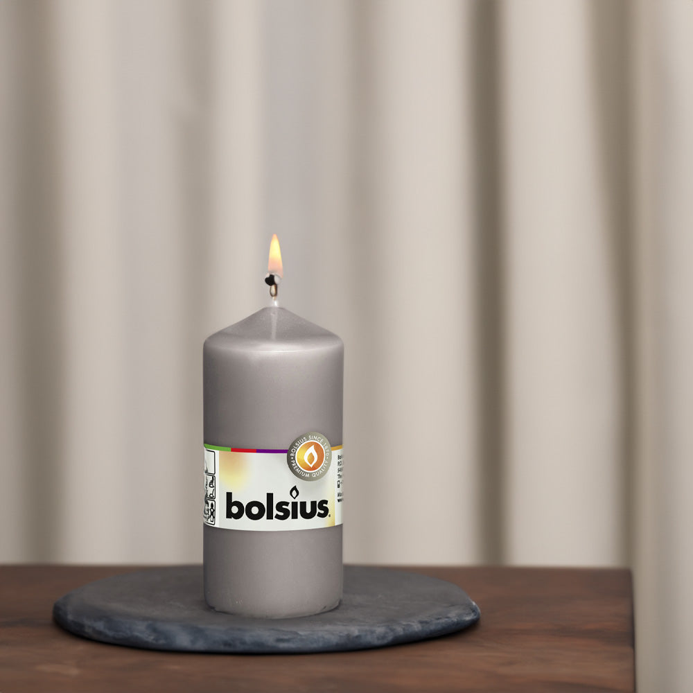 Vela Pilar 120x58mm Cinza 33h